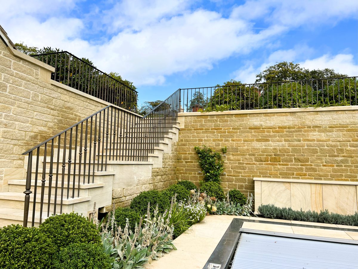 A large bespoke, contemporary solid bronze balustrade on a new build private residence. Work carried out by Calibre Metalwork.