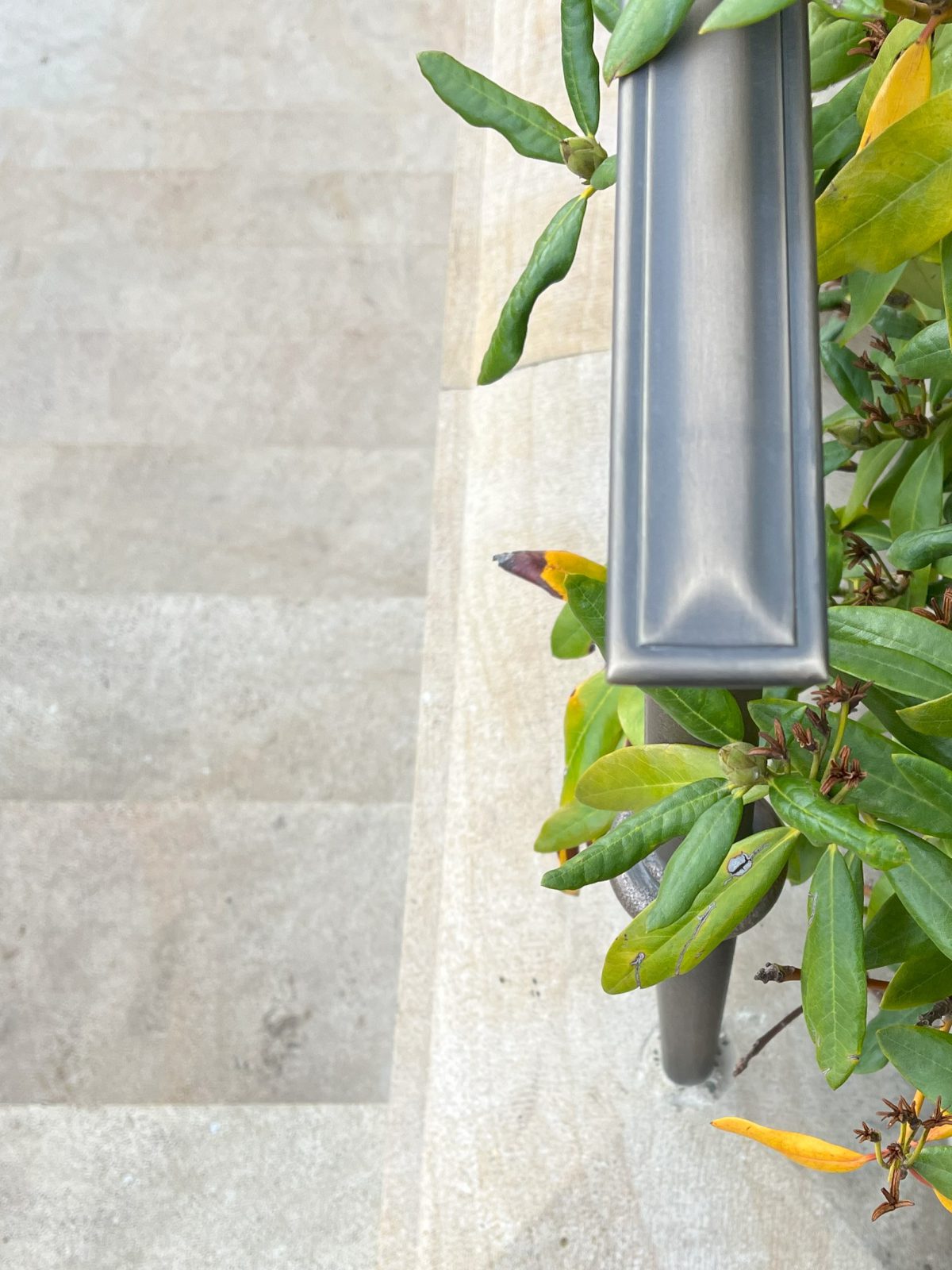 Handrails terminated with neat hand shaped profiles. Work carried out by Calibre Metalwork.