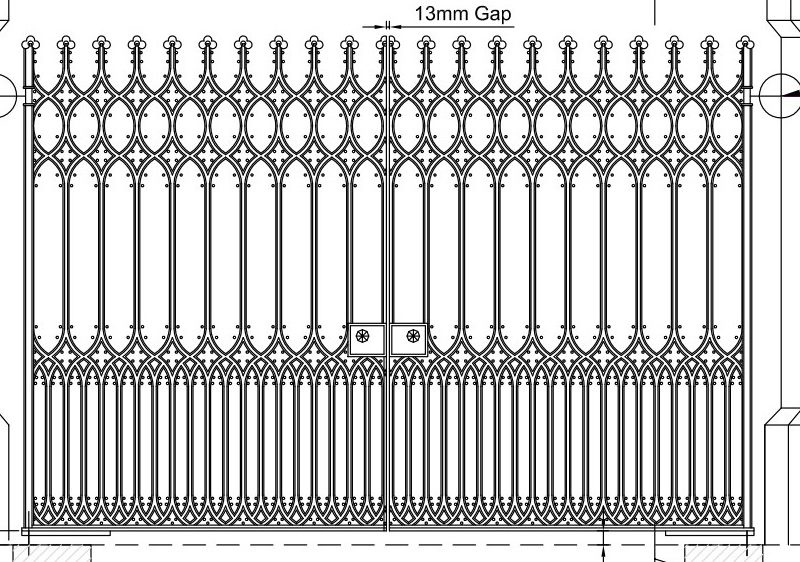 A CAD drawing of replication work by Calibre Metalwork.