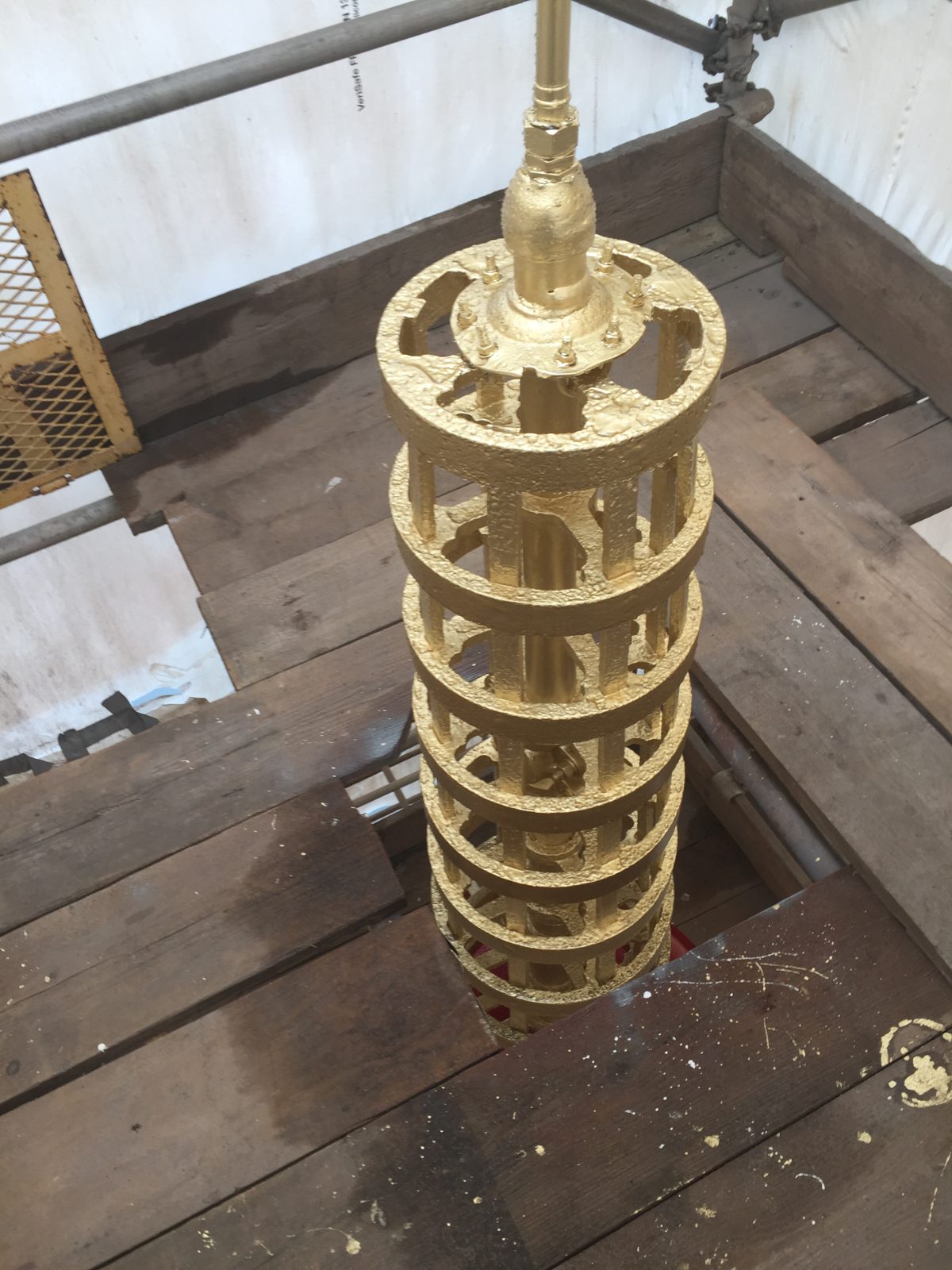 A photograph of Alton Towers' Chinese Pagoda during the restoration by Calibre Metalwork.