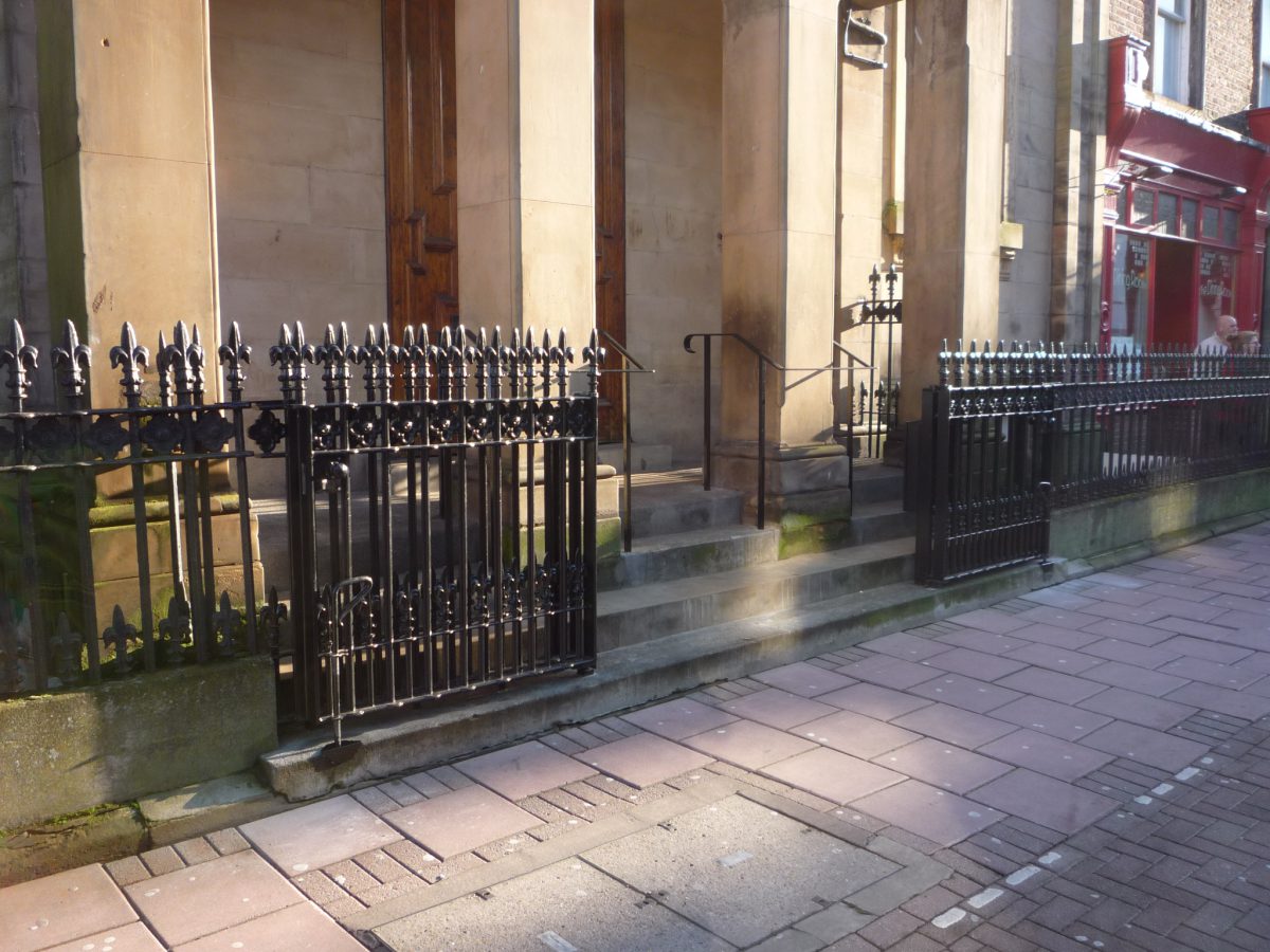 A photograph of replication work installed by Calibre Metalwork at Carlisle Church.