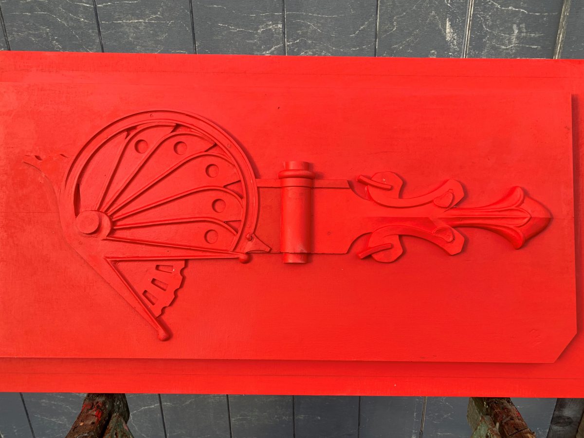 A photograph of replication work being carried out by Calibre Metalwork at Harlesden Clock.