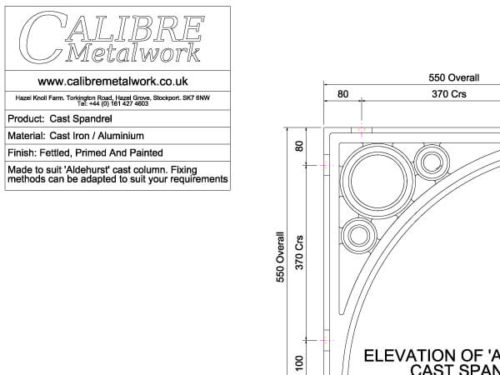 Cast Aldehurst Spandrel by Calibre Metalwork.