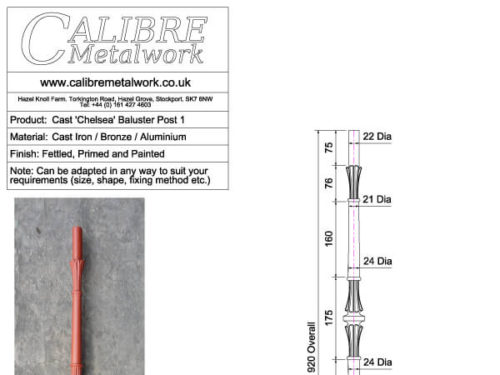 Cast Chelsea Baluster Post by Calibre Metalwork.