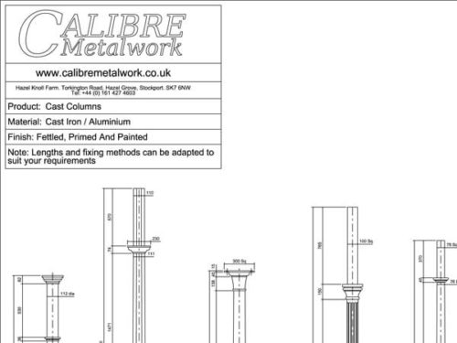 Cast Columns by Calibre Metalwork.
