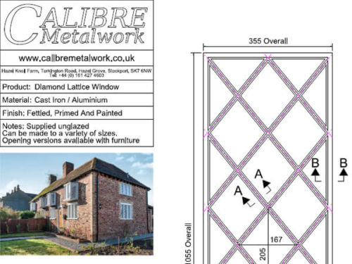 Diamond Lattice Window by Calibre Metalwork.