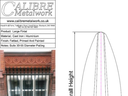 Cast Finial by Calibre Metalwork.