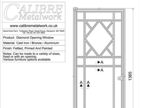 Diamond Opening Window by Calibre Metalwork.