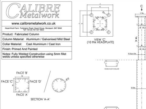 Fabricated Column by Calibre Metalwork.