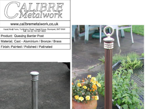 Queuing Barrier Post by Calibre Metalwork.