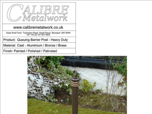Heavy Duty Queuing Barrier Post by Calibre Metalwork.