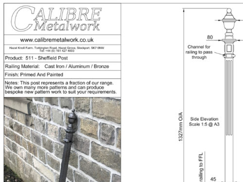 Sheffield Post by Calibre Metalwork.